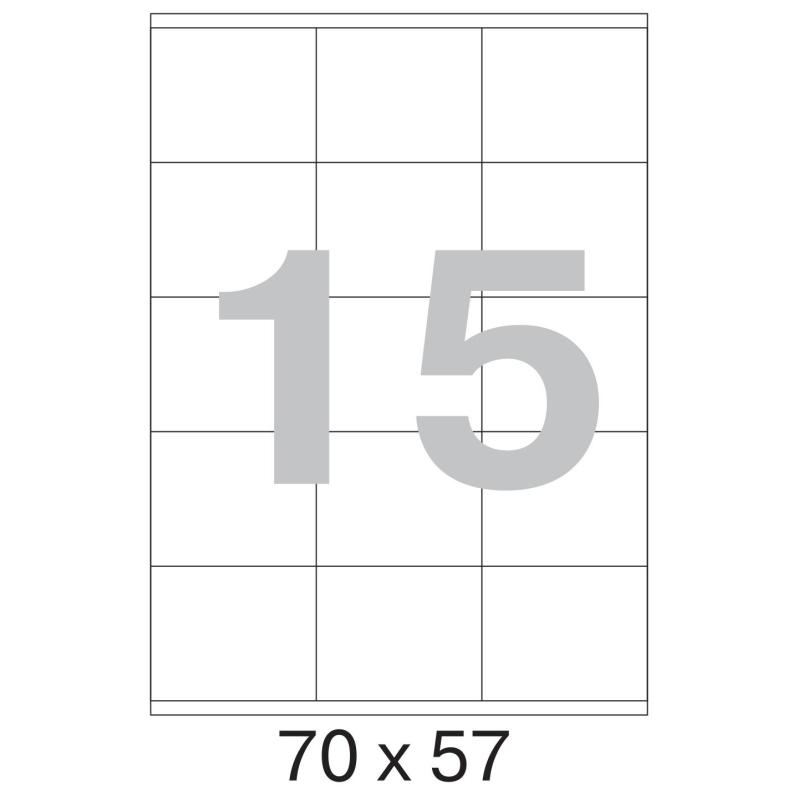 Этикетки самоклеящиеся 70х57мм 15шт/л А4 п/глян (100л/уп)