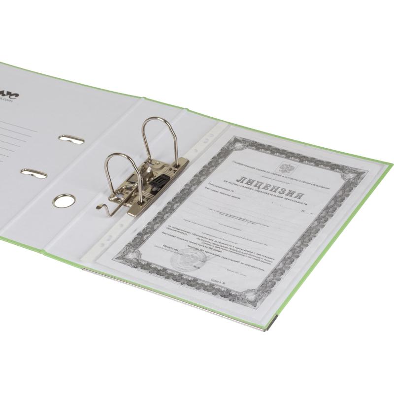 Папка-регистратор Комус Экономи 75мм персидский лайм,ПБП1,карм.кор.,мет.уг