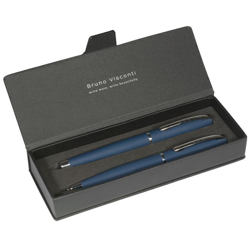 Набор SIENNA:РУЧКА ШАРИК 1мм+ПЕРЬЕВАЯ 0,7мм, син корп синий 20-0222/0344