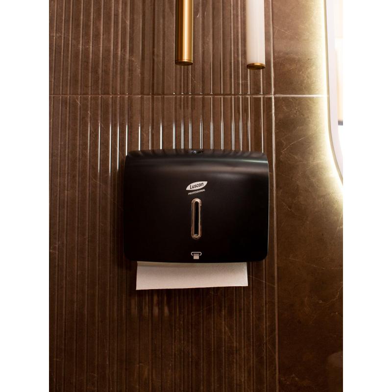 Диспенсер для полотенец лист Luscan Prof Etalon Z-слож черный 151060
