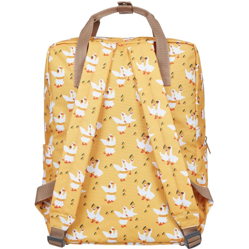 Рюкзак  Квадро Гуси,  желтый, 1 отд., 3 кармана,37х28х13