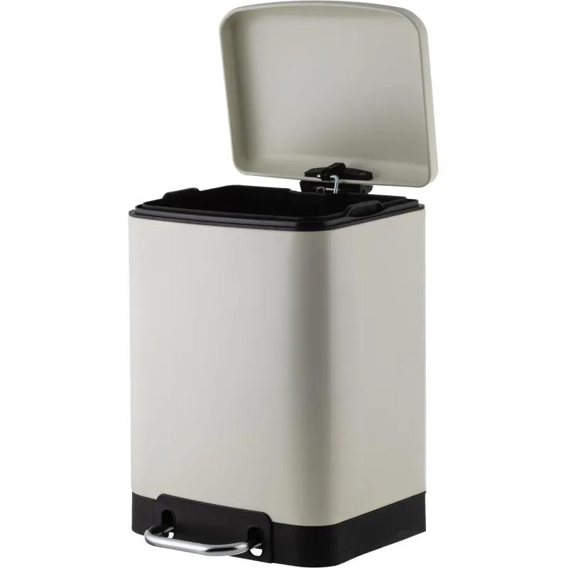 Ведро мусорное с педалью и доводчиком Luscan 6л,бежевое,прямоуг,металл