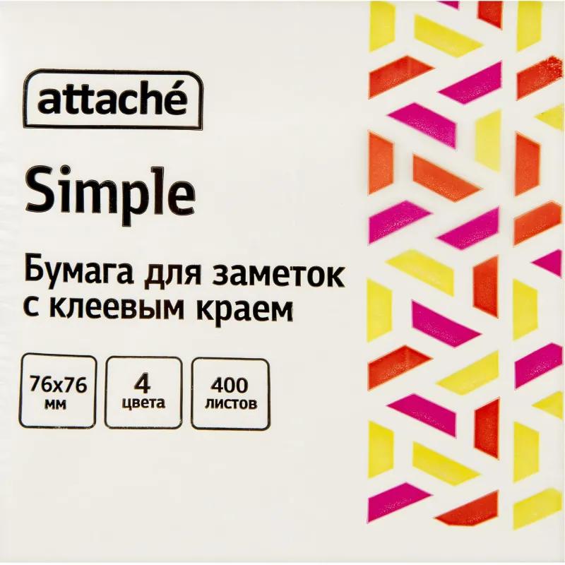 Стикеры Attache Simple куб 76х76, пастель 4 цвета 400 л
