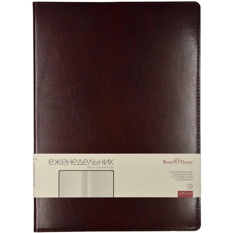 Еженедельник недатированный коричнев,A4,222х302мм,64л,Br.V.PROFY 3-098/03