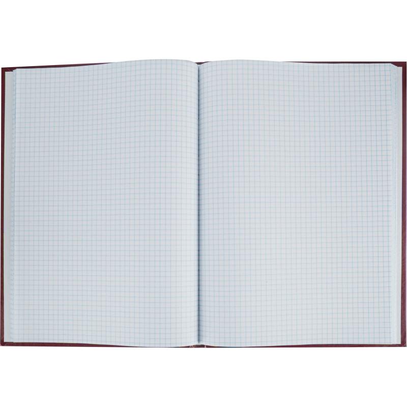 Книга учета Attache А4 96л в клетку блок офсет, бумвинил бордовый