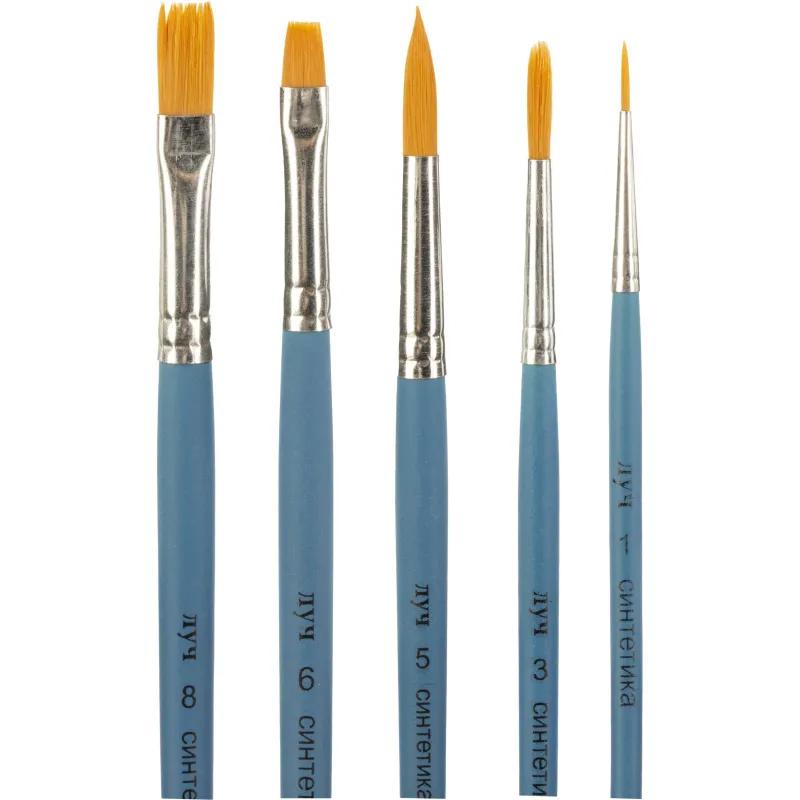 Набор кистей Классика цв.5штСИНТЕТИКА(круглые№1,3,5;плоские№6,8)33С 2182-08