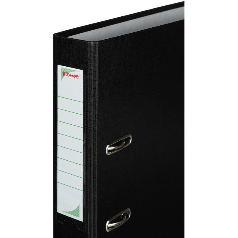 Папка-регистратор Комус Экономи 50мм черная, ПБП1, карм.кор., мет.уг