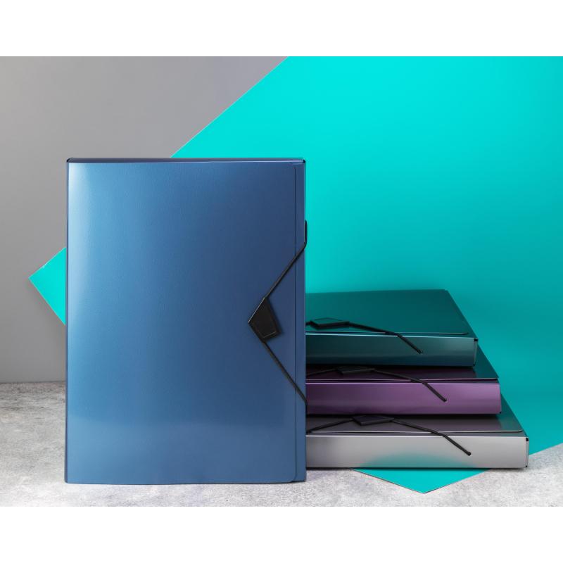 Папка на резинках Attache Metallics А4 800мкм, 40мм, синий