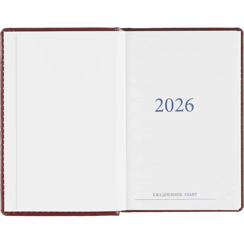 Ежедневник датированный 2026, бордо,А6, 100х150 мм,336 стр,Agenda