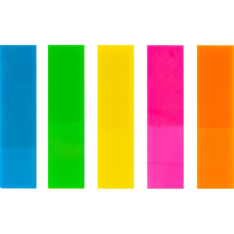 Клейкие закладки пласт. Выбор есть неон 45х12мм 5цв по 25л