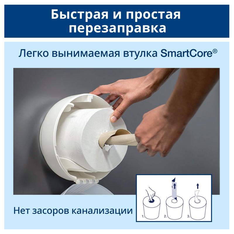 Бумага туалетная д/дисп Торк/Tellus SmartOne Т8 рул с ЦВ 2сл 8рул/уп_472272