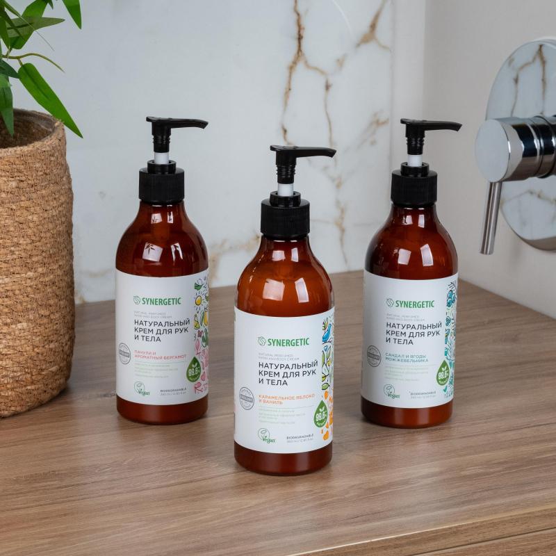 Крем для рук и тела SYNERGETIC Пачули и ароматный бергамот 380 мл