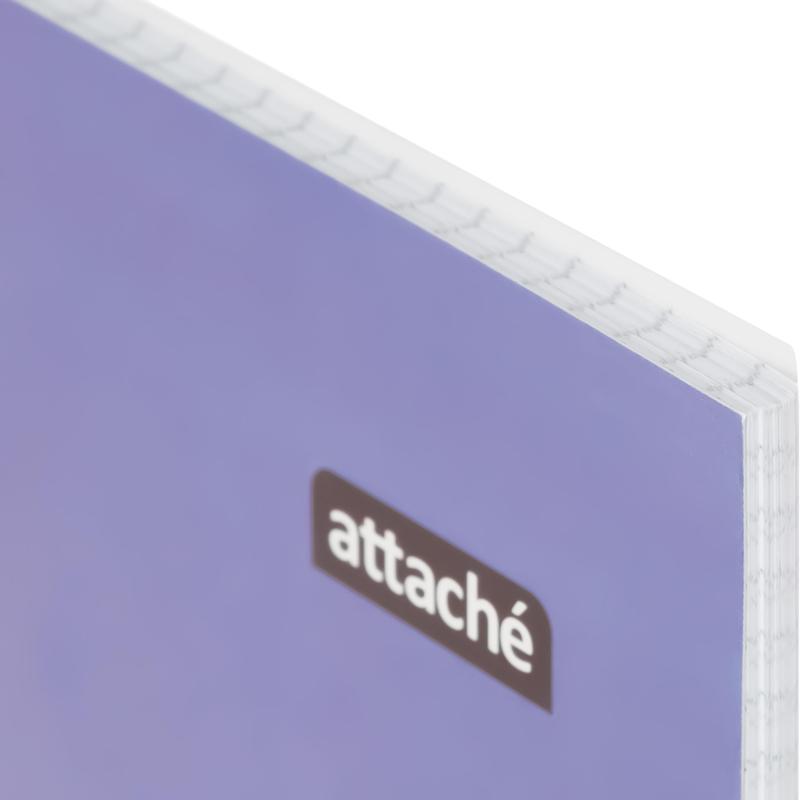 Бизнес-тетрадь А4 60л Attache Греция Голубой/Фиолет клет, 65г, греб, ВД-лак