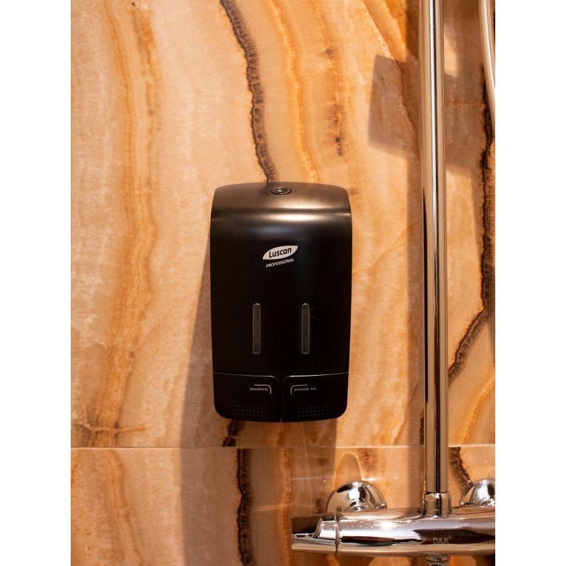 Дозатор для жидкого мыла Luscan Prof Etalon 2x550мл черный 151052