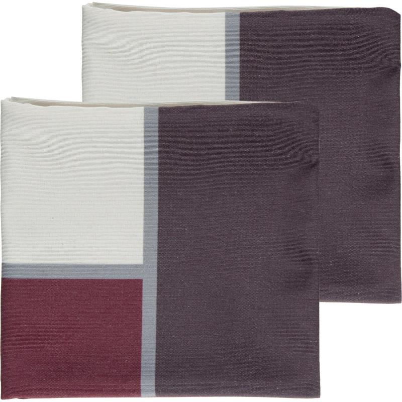 Наволочка декор. Luscan 40х40, 2шт/наб, рогожка, 160г/м2, Геометрия бордо