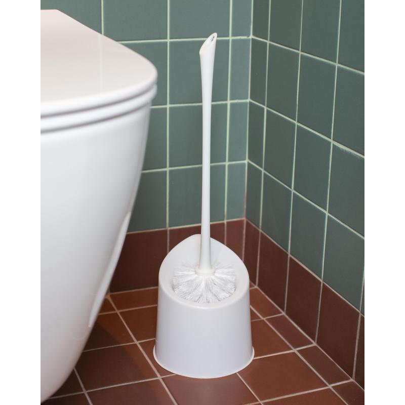 Ершик для унитаза Luscan с подставкой пластик белый