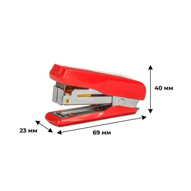 Степлер -мини Комус MSR2420 (№24/6-26/6) до 20 лист.,металл, красный