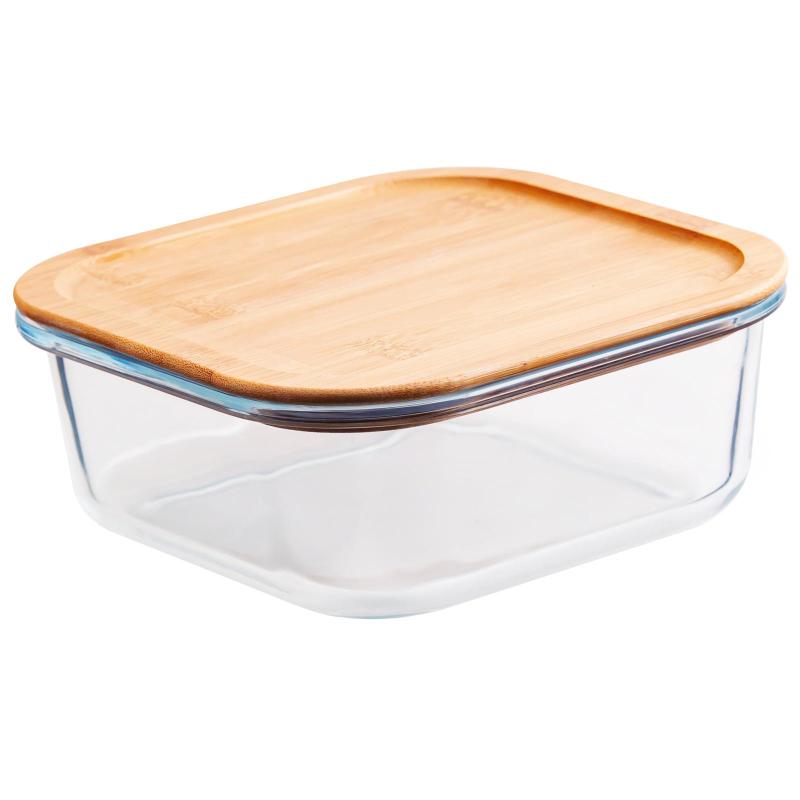 Контейнер стекл квадр 800мл бамб/кр Studio TM Appetite