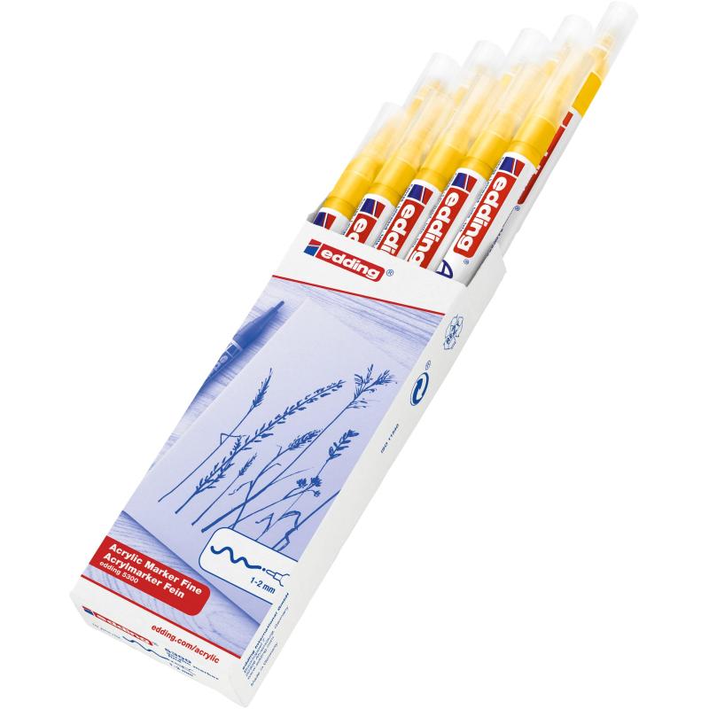 Маркер акриловый Edding 5300/905.кругл.нак. 1-2 мм. Цвет Желтый