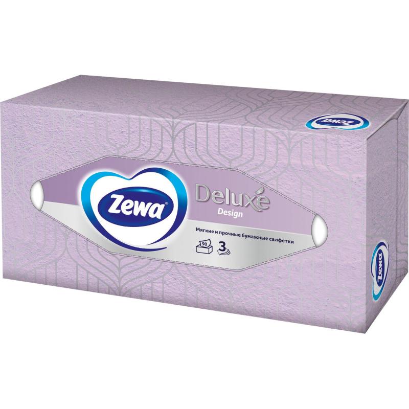Салфетки косметические ZEWA-Deluxe 28420/3849 3-сл.90шт./уп.