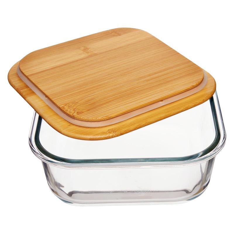 Контейнер стекл квадр 1230мл бамб/кр Studio TM Appetite
