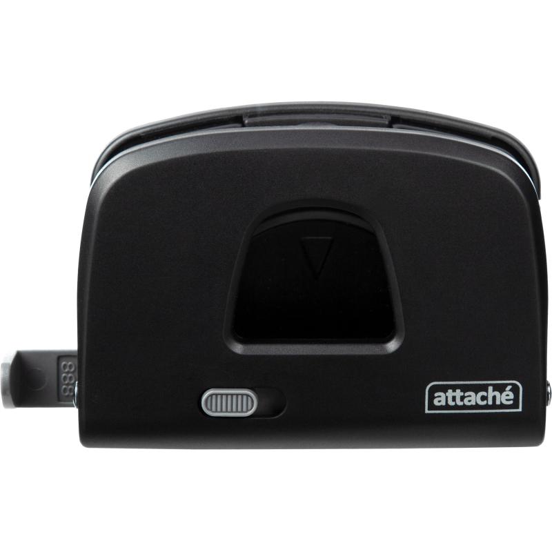 Дырокол Attache Perform до 25 листов, блокиратор,линейка,пластик, черный