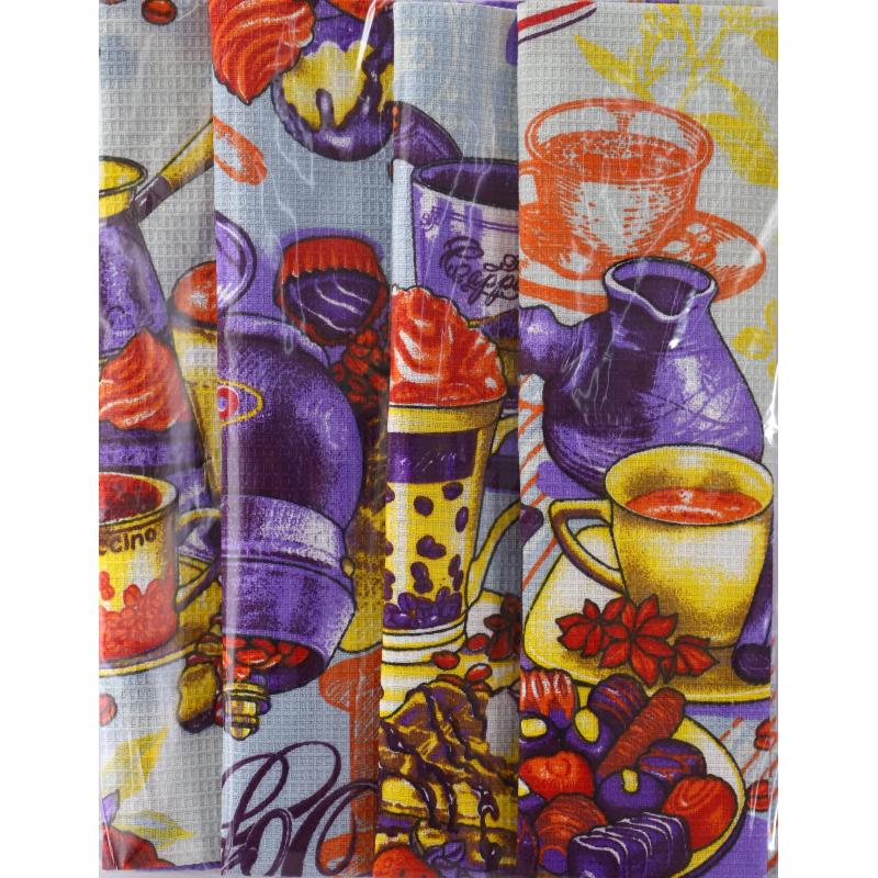 Набор полотенец 35х60- 4 шт., вафля 160 гр/м2, Кофе микс