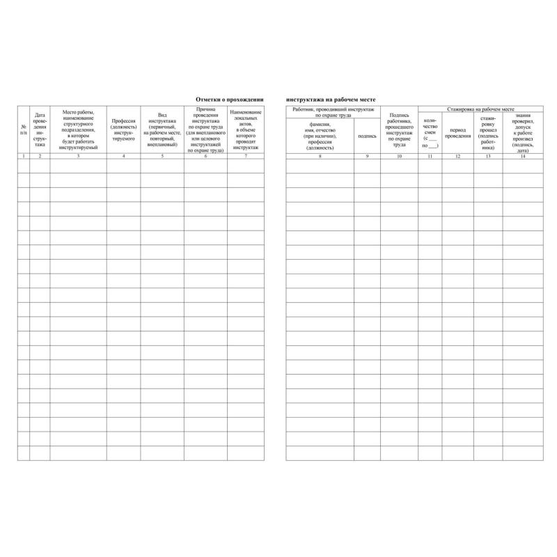 Бланк Личная карточка прохожд.обучен.безоп.труда А3,офс120г,50шт/уп КЖ-1859