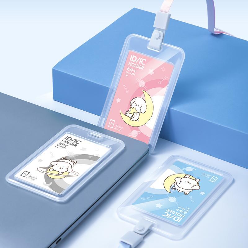 Бейдж Deli 64804 вертик.,на шнурке с клипом., вкладыш: 54x86мм, белый, 1 шт