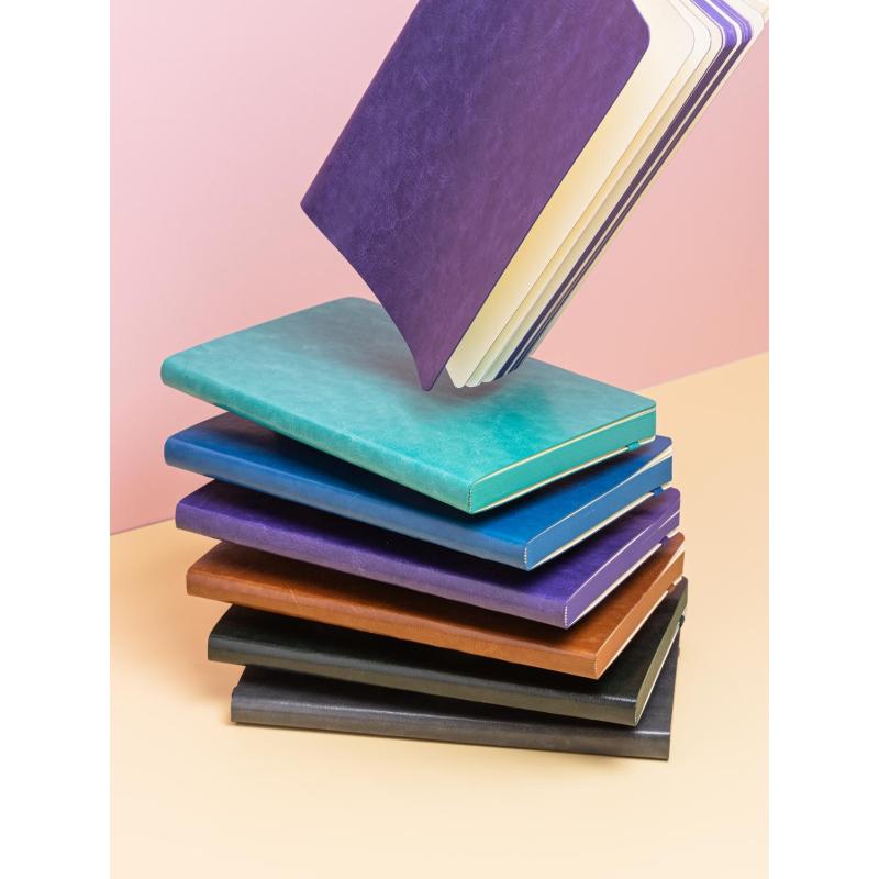 Ежедневник недатированный ATTACHE FLEX синий А5, 136 л. бежевый блок