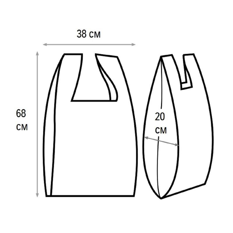Пакет-майка 38+20х68 15 мкм, 100 шт/уп, белый S