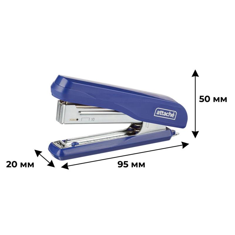 Степлер Attache PSBL1020 (№10) до 20 лист., пластик/металл, синий