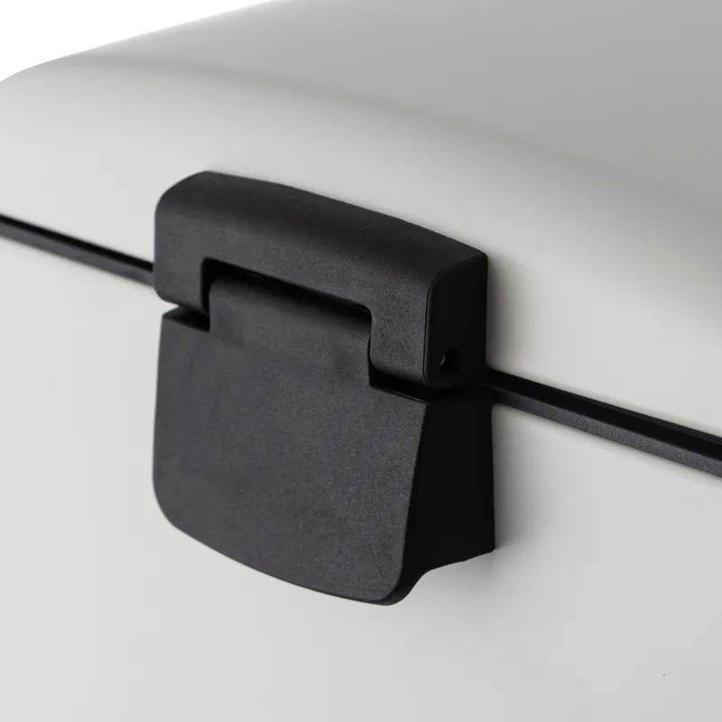 Ведро мусорное с педалью и доводчиком Luscan 6л,бежевое,прямоуг,металл