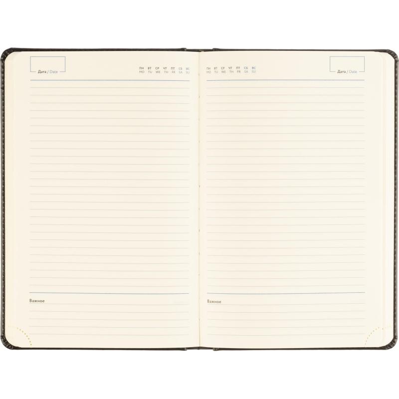 Ежедневник недатированный Attache А5, 160л, 138x213мм под кожу, черный