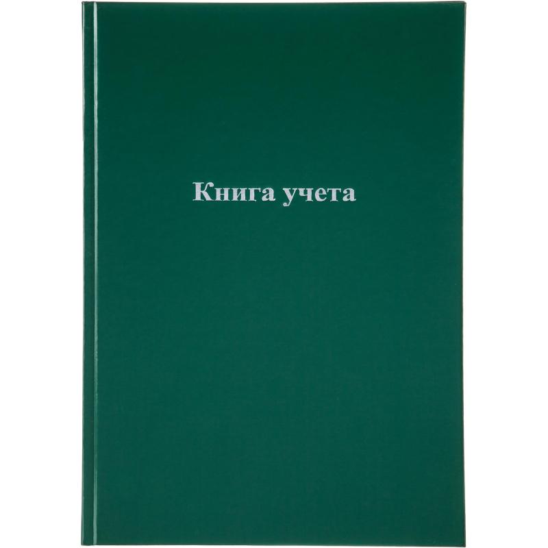 Книга учета Attache А4 96л в клетку блок офсет, бумвинил зеленый
