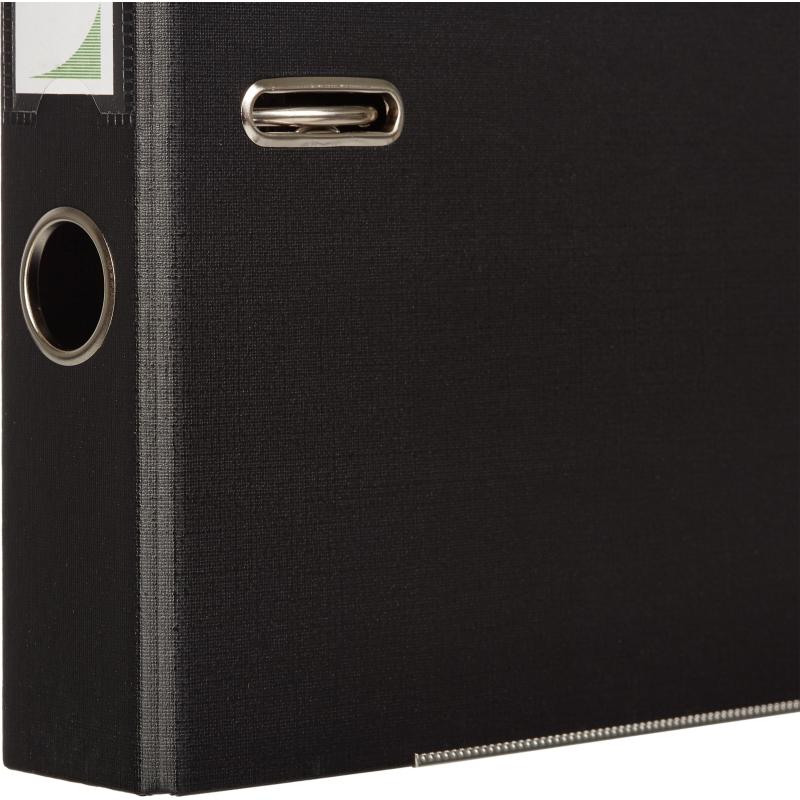 Папка-регистратор Комус Стандарт 50мм черная, ПБП2, карм.кор., мет.уг