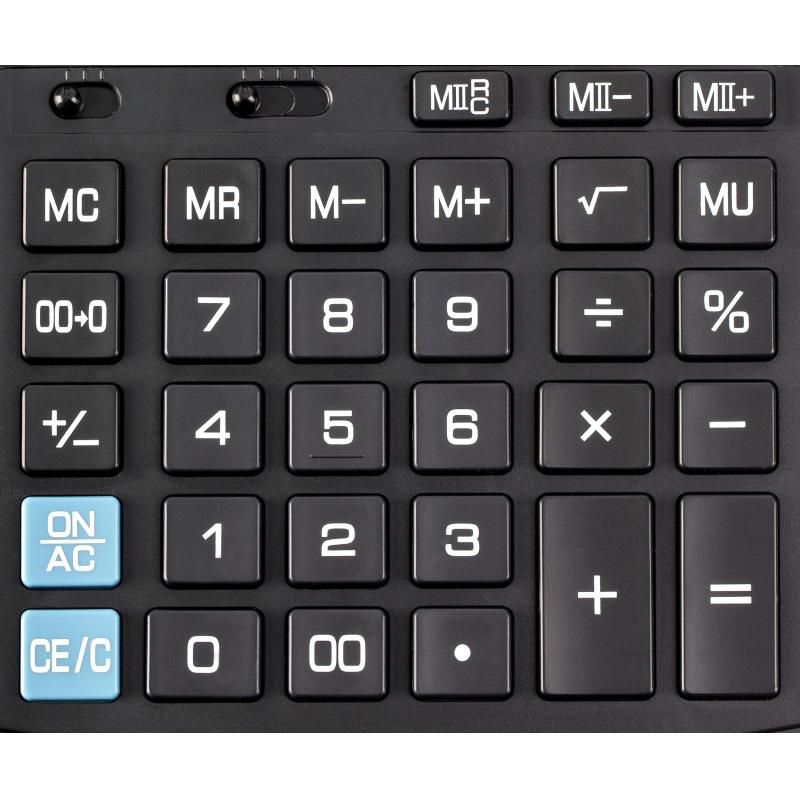 Калькулятор настольный ПОЛНОРАЗМЕРНЫЙ Комус AF-777B,12р,дв.пит,чрн