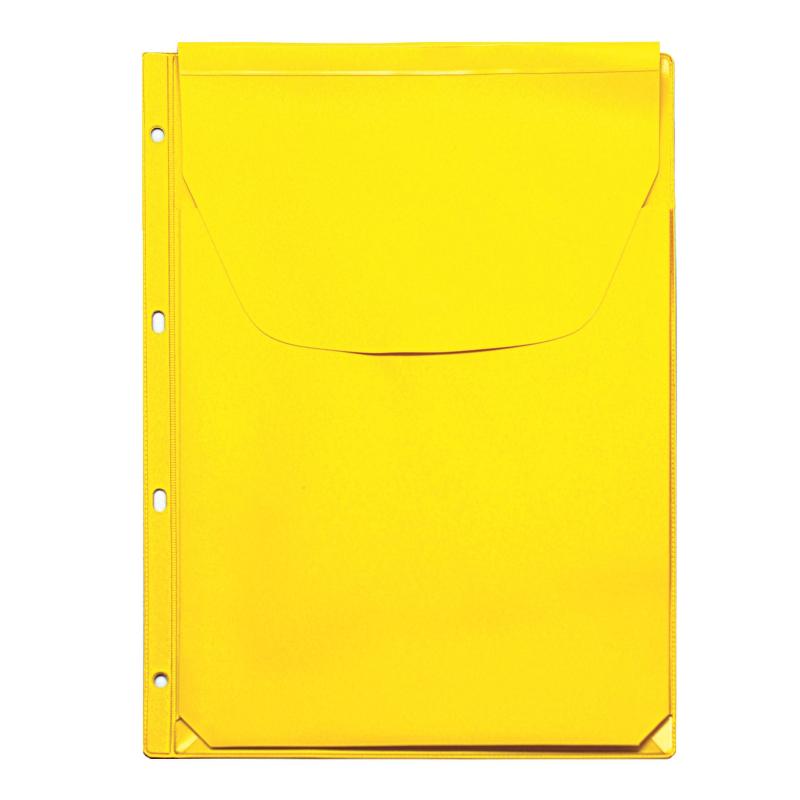 Файл-вкладыш А4 300  мкм Комус, с кла паном, цветная 3 шт. уп