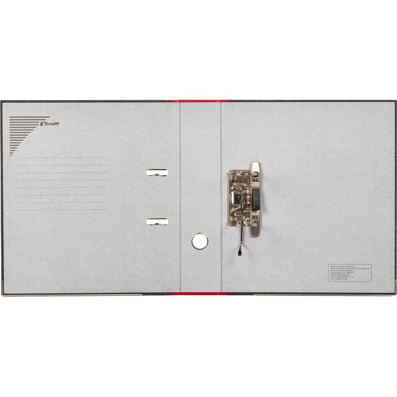 Папка-регистратор Комус мрамор. карт 75мм красн кореш ,бум/бум,карм.кор