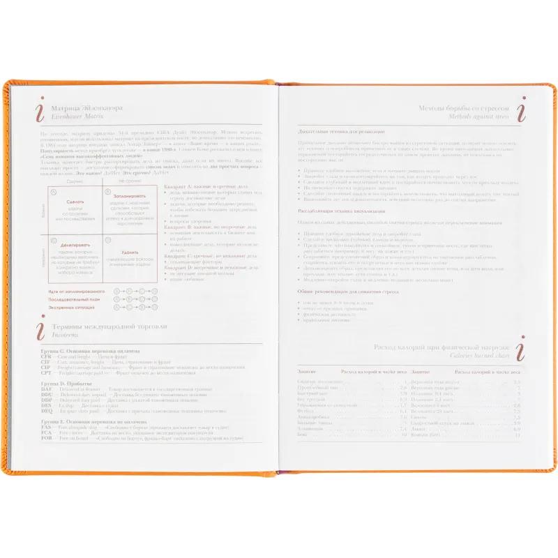 Ежедневник датированный 2026 А5+ VELVET оранжевый 3-123/06