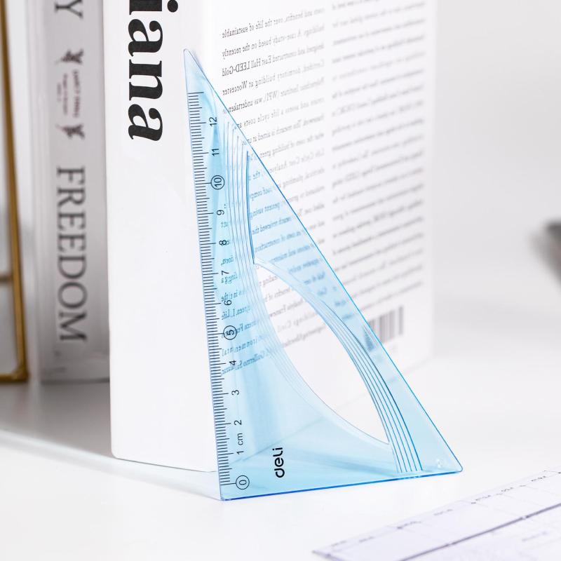 Набор чертежный Deli EH13 большой:лин 30см,угольн 19и13см,трансп 12см,голуб