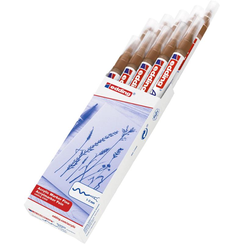 Маркер акриловый Edding 5300/919.кругл.нак. 1-2мм.Светло-коричневый/Hazel