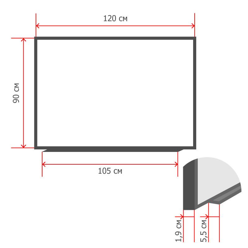 Доска магнитно-меловая 1-эл. Attache Loft 90x120 см черный