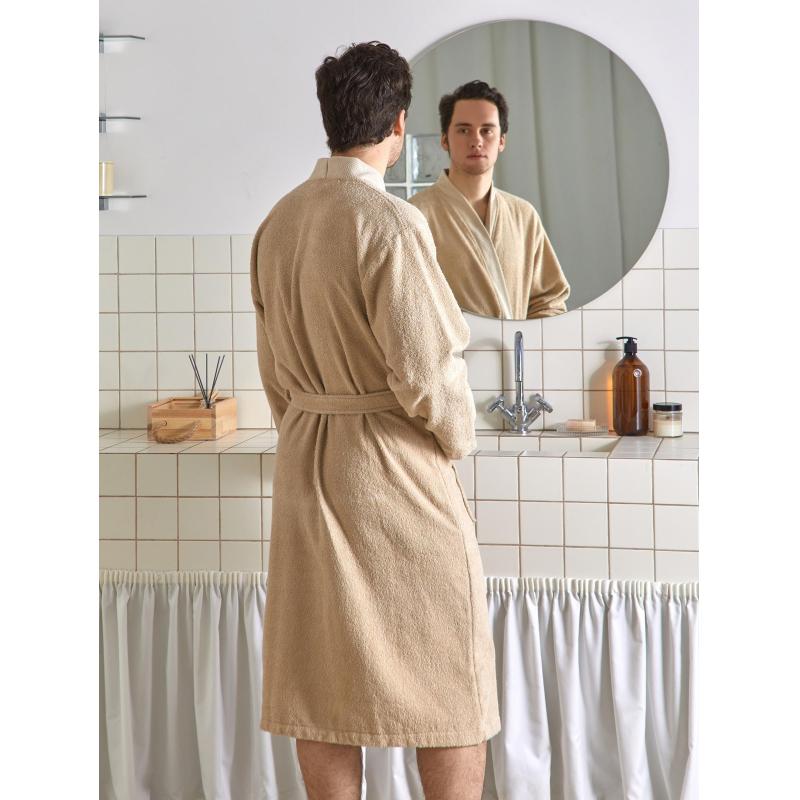 Халат Махровый Мужской  DELRAY Кимоно бежевый, XXL,300 гр/м2
