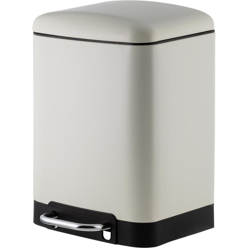 Ведро мусорное с педалью и доводчиком Luscan 6л,бежевое,прямоуг,металл