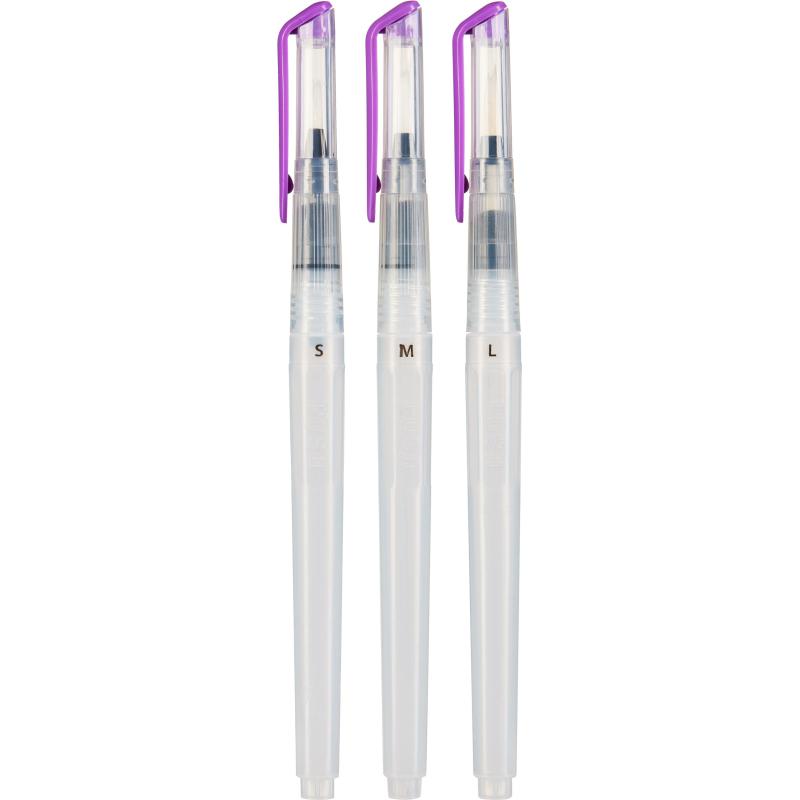 Набор кистей худож Комус с резервуаром, синтетика, набор 3 шт (S,M,L)