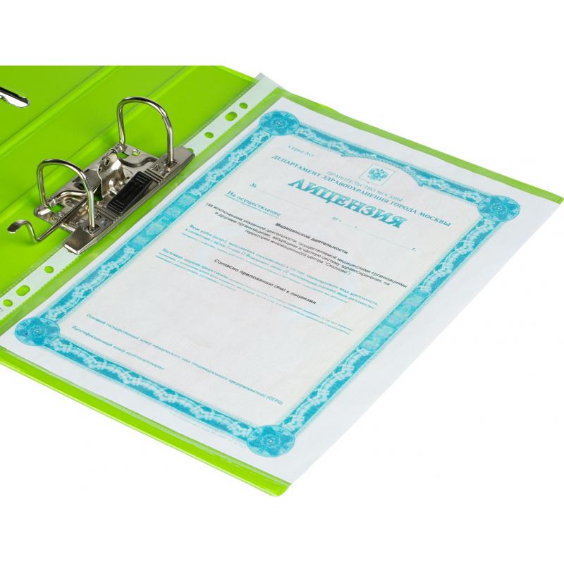 Папка-регистратор Strong Line  50мм, лайм, ПБП2, карм.кор