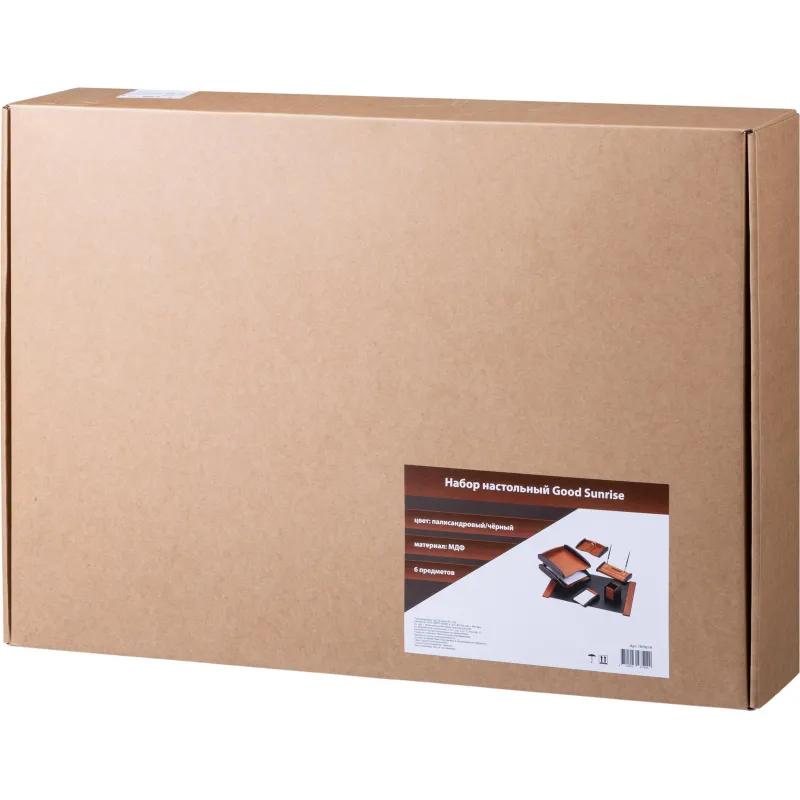 Набор настольный RS6M-3A на 6 предметов из МДФ, цвет: палисандровый/черный