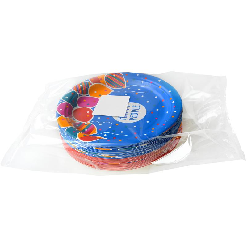 Тарелка одноразовая бумажная 180 мм  Happy People МИКС  50шт/уп