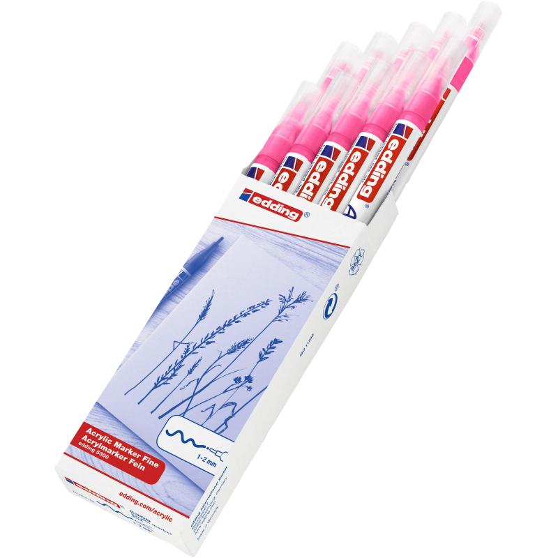 Маркер акриловый Edding 5300/069.кругл.1-2 мм. Флюоресц розовый/Neonpink